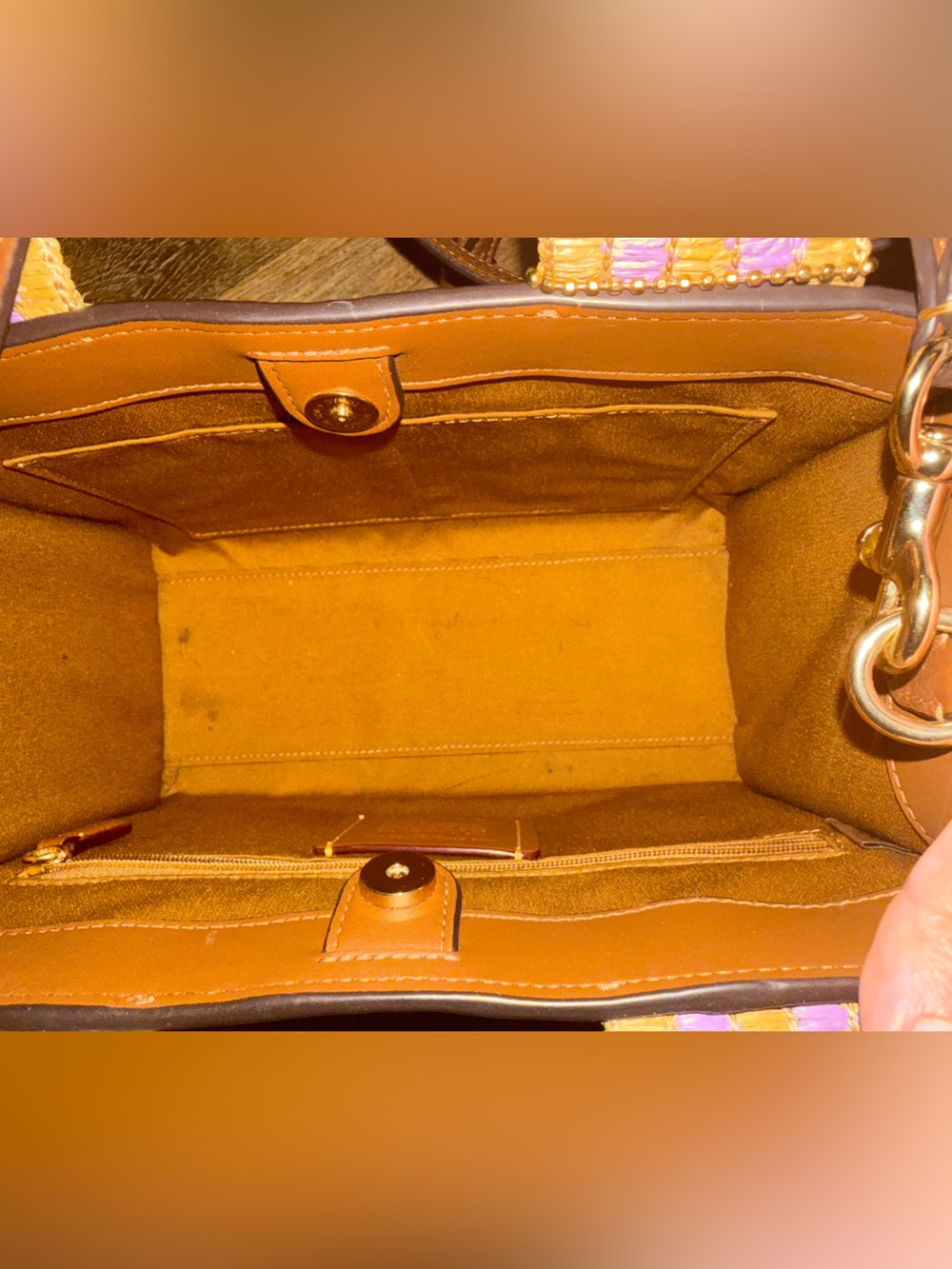 Coach Straw Web Smith 24 Tote Bag Purse - Picture 3 of 4